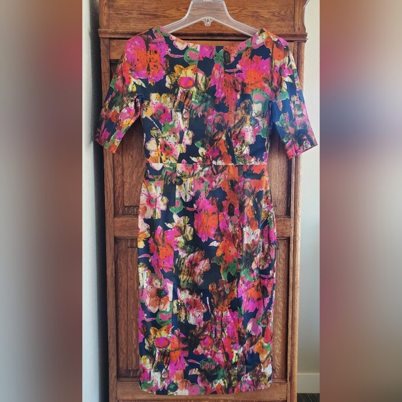 ERDEM MELANIE SCOOPBACK YSTAD FLORAL 3/4 SLEEVE PENCIL DRESS UK10/US6 NWOT - Picture 16 of 16